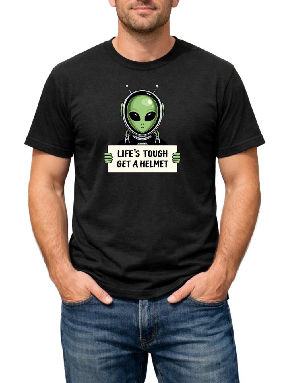 Life is Tough Get A Helmet  Funny T-Shirt - Unisex Funny T-Shirt